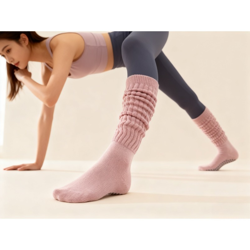 Youtube Yoga Pilates - Kadın Pamuklu Kaymaz Pilates Çorapları Uzun